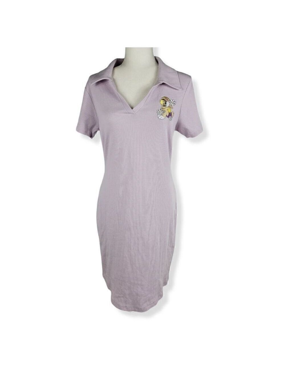 Looney Tunes Lilac Ribbed Collared Dress XL